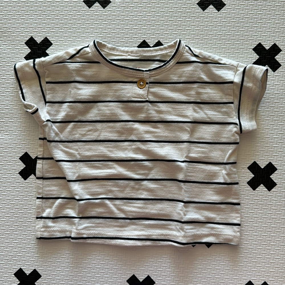 Cat & Jack Baby striped short sleeve Henley size 0-3m